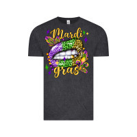 Vintage Black mardi gras with  lip olivia Vintage Tee - OliviaCreatesArt