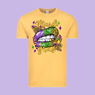 Mardi Gras With  Lip Olivia Vintage Tee Designed By Oliviacreatesart