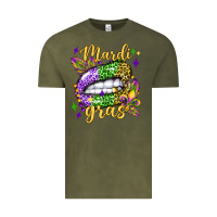 Vintage Olive mardi gras with  lip olivia Vintage Tee - OliviaCreatesArt