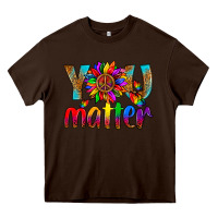 Chocolate Brown LGBTQ+ you matter with leopard Heavy Core Tee - NancyCooperArtShop