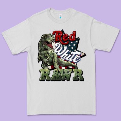 Red White Rawr 4th Of July Premium Tee Designed By Howdyjamesfarm