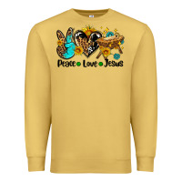Antique Gold peace love jesus Premium Sweatshirt - AdoDesignShop