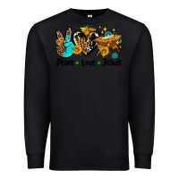 Black peace love jesus Premium Sweatshirt - AdoDesignShop