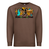 Chestnut peace love jesus Premium Sweatshirt - AdoDesignShop