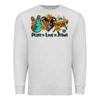 Dove Grey peace love jesus Premium Sweatshirt - AdoDesignShop