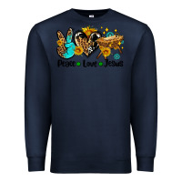 Navy peace love jesus Premium Sweatshirt - AdoDesignShop