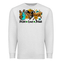 Oatmeal Heather peace love jesus Premium Sweatshirt - AdoDesignShop