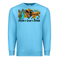 Ocean Blue peace love jesus Premium Sweatshirt - AdoDesignShop