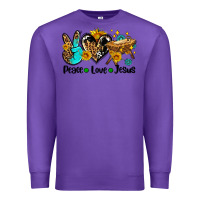 Purple peace love jesus Premium Sweatshirt - AdoDesignShop