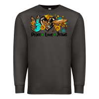 Smoke peace love jesus Premium Sweatshirt - AdoDesignShop