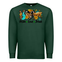 Sports Green peace love jesus Premium Sweatshirt - AdoDesignShop