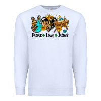 White peace love jesus Premium Sweatshirt - AdoDesignShop
