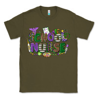 Army Green school nurse mardi gras Classic Tee - CowGirlArtShop