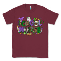 Burgundy school nurse mardi gras Classic Tee - CowGirlArtShop