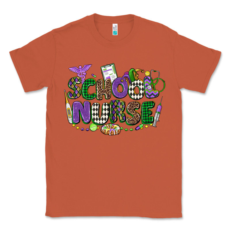 School Nurse Mardi Gras Classic Tee by CowGirlArtShop | Teevron