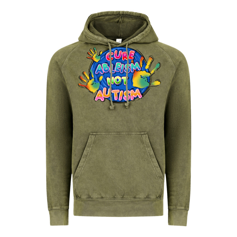 Cure Ableism Not Autism Vintage Hoodie by FaDigitalArtStudio | Teevron
