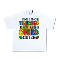 White it takes a special teacher to hear what a child can't say Urban Heavy Tee - OliviaCreatesArt