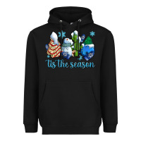Black tis the season christmas tree  cake winter and snowman Heavyweight Hoodie - AdoDesignShop