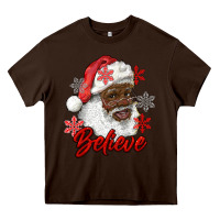 Chocolate Brown african american santa believe Heavy Core Tee - RanaPortraitStore