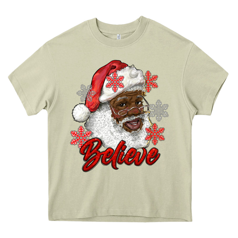 African American Santa Believe Heavy Core Tee by RanaPortraitStore | Teevron