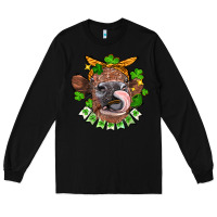 Black St. Patrick's Day cow Long Sleeve Tee - FaDigitalArtStudio