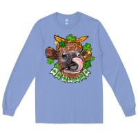 Colony Blue St. Patrick's Day cow Long Sleeve Tee - FaDigitalArtStudio