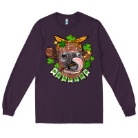 Plum St. Patrick's Day cow Long Sleeve Tee - FaDigitalArtStudio