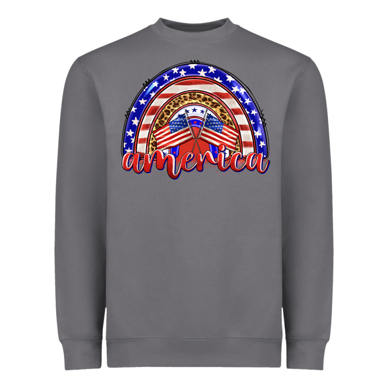 America Rainbow Heavyweight Sweatshirt by BarkalooDesign | Teevron