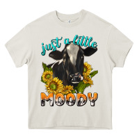 Cream Just a Little Moody Heavy Core Tee - texasbilliewilder
