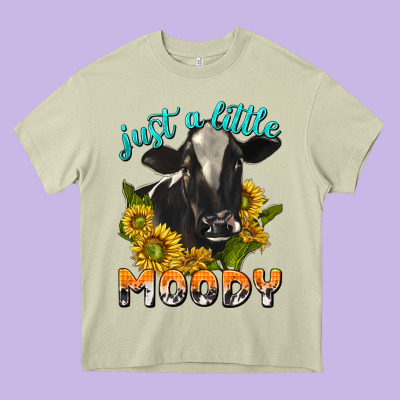 Just A Little Moody Heavy Core Tee Designed By Texasbilliewilder