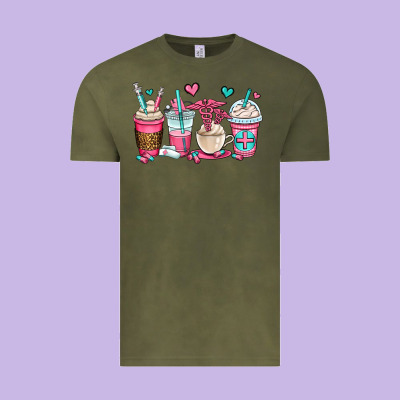 Nurse Coffee Cups Vintage Tee Designed By Oliviacreatesart