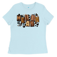 Baby Blue melanin with leopard Ladies Tee - CowGirlArtShop