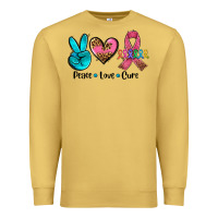 Antique Gold peace love  cure Premium Sweatshirt - AdoDesignShop