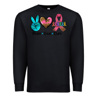 Black peace love  cure Premium Sweatshirt - AdoDesignShop