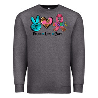 Charcoal Heather peace love  cure Premium Sweatshirt - AdoDesignShop