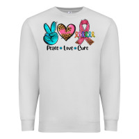 Dove Grey peace love  cure Premium Sweatshirt - AdoDesignShop
