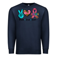 Navy peace love  cure Premium Sweatshirt - AdoDesignShop