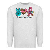Oatmeal Heather peace love  cure Premium Sweatshirt - AdoDesignShop