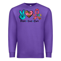 Purple peace love  cure Premium Sweatshirt - AdoDesignShop