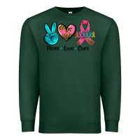 Sports Green peace love  cure Premium Sweatshirt - AdoDesignShop