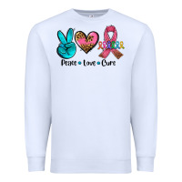 White peace love  cure Premium Sweatshirt - AdoDesignShop