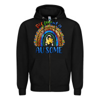 Black different is ausome Zipper Hoodie - BarkalooDesign