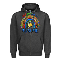Charcoal Heather different is ausome Zipper Hoodie - BarkalooDesign
