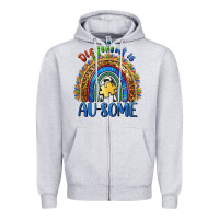 Heather Grey different is ausome Zipper Hoodie - BarkalooDesign