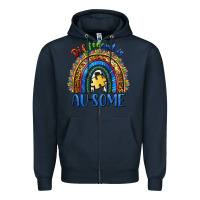 Navy different is ausome Zipper Hoodie - BarkalooDesign