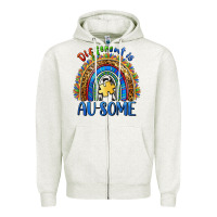 Oatmeal Heather different is ausome Zipper Hoodie - BarkalooDesign