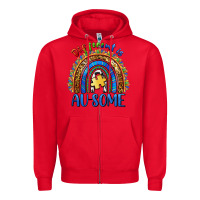 Red different is ausome Zipper Hoodie - BarkalooDesign