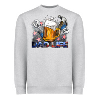 Heather Grey dad life beer and tools Heavyweight Sweatshirt - BarkalooDesign