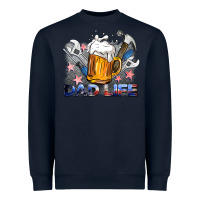Navy dad life beer and tools Heavyweight Sweatshirt - BarkalooDesign