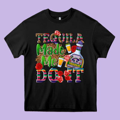 Tequila Made Me Do It Heavy Core Tee Designed By Nancycooperartshop